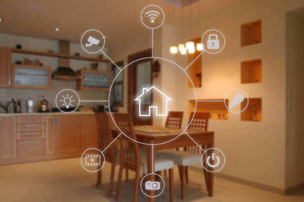 smarta hem fjärrkontroll internet automationsteknik - security home bildbanksfoton och bilder