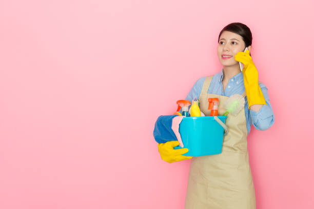 istock beautiful lady housekeeper finished housework 1014676370