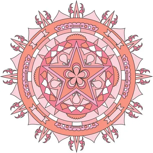 Vector illustration of Circular Inca style mandala