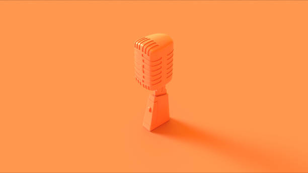 istock Orange Vintage Microphone 3d illustration 1014687006