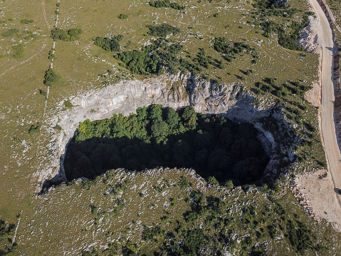 Close to Duvno Polje (Duvanjsko polje) of western Bosnia and Herzegovina is a series of steep of collapse sinkholes (collapse dolines) which are known as Samogradi.