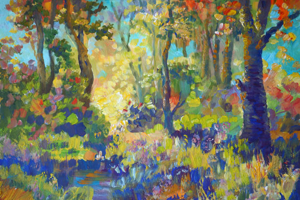 istock autumn painted forest in the style of impressionism 1014687462