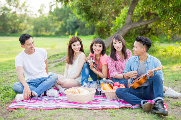 istock people happy at a picnic 1014687580