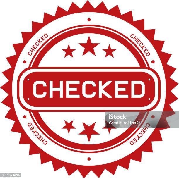 Checked Word Image Rubber Stamp Template That Shows The Word Checked Stock Illustration ...