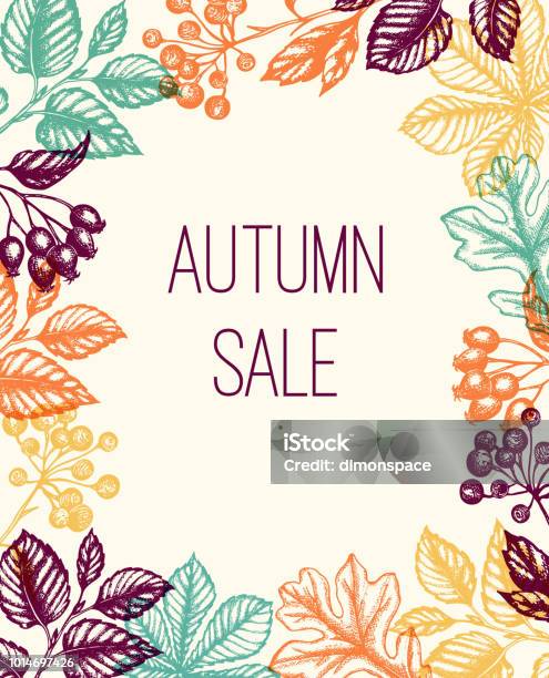Autumn Background With Falling Leaves Stock Illustration - Download Image Now - Autumn, Backgrounds, Border - Frame