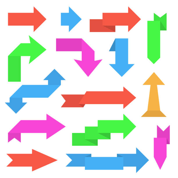 istock Paper arrows. Colored set of sticker labels 1014698250