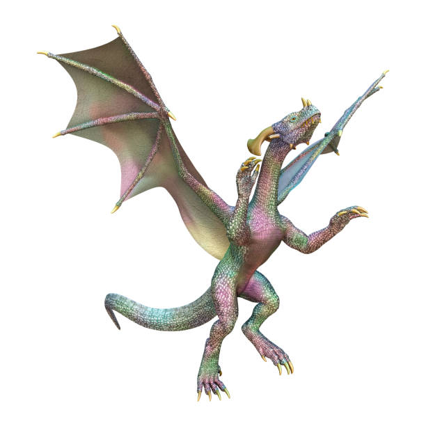 istock 3D illustration fairy tale dragon on white 1014703296