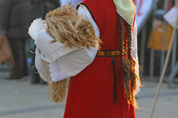 istock Woman hold golden wheat and barley classes during harvest 1014703644