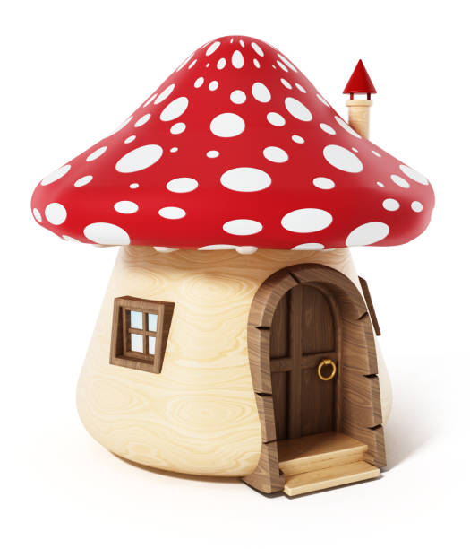 istock Mushroom shaped cute little home isolated on white background 1014709048
