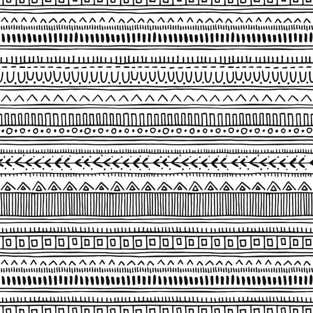 ilustrações de stock, clip art, desenhos animados e ícones de seamless oriental pattern. ethnic monochrome vector background. - oriental pattern