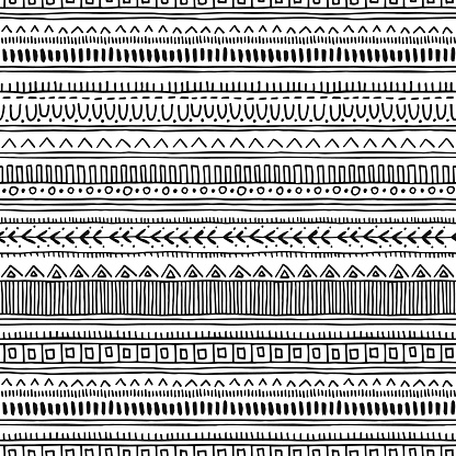 Seamless oriental pattern. Ethnic monochrome vector background.