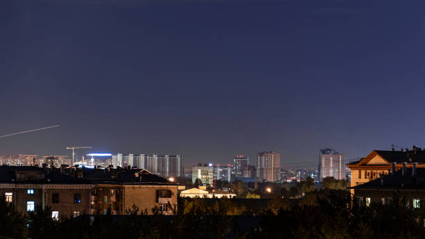 istock Panoramic view of night cityscape 1014721120