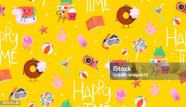 Summer Fun Pattern Colorful Summer Fun Pattern Stock Illustration - Download Image Now ...