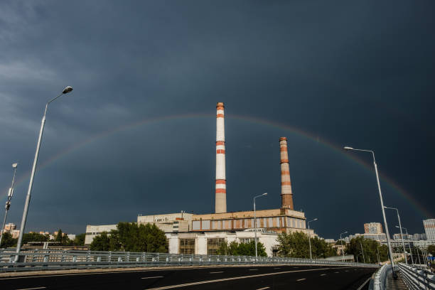 istock View of a thermal power station with a rainbow. 1014721856