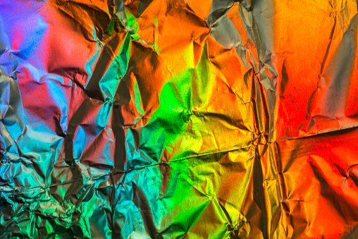 Colorful aluminum foil background