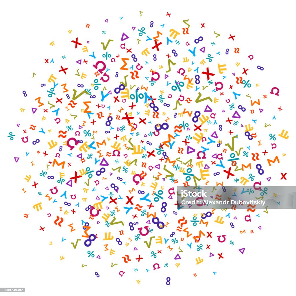 Maths Graphics Color Vector Colorful Mathematics Background Element In Flat Style Stock ...