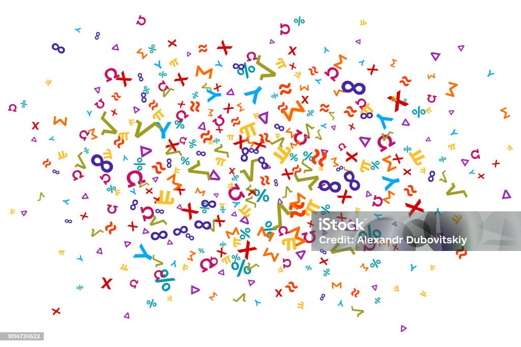 Maths Graphics Color Vector Colorful Mathematics Background Element In Flat Style Stock ...