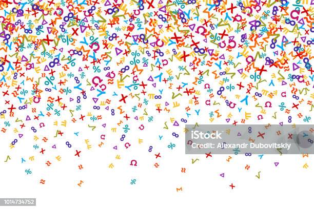Colorful Math Background Integrs Vector Colorful Mathematics Background Element In Flat Style Stock ...