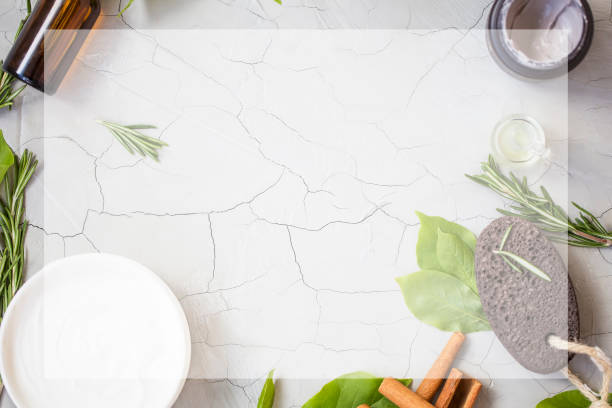 istock Organic skincare products flatlay with copy space 1014740788