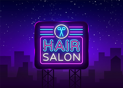 Hair Salon Sign Vector Design Template Hairdress Neon Logo Light Banner Design Element Colorful Modern Design Trend Night Bright Advertising Bright Sign Vector Illustration Billboard Stock Illustration - Download Image Now - iStock Hair Salon Sign Vector Design Template Hairdress Neon Logo Light Banner Design Element Colorful Modern Design Trend Night Bright Advertising Bright Sign Vector Illustration Billboard Stock Illustration - Download Image Now - iStock