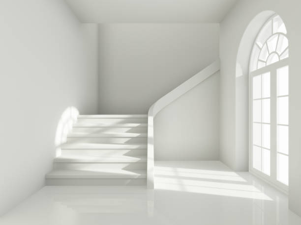 istock Architectural design of corridor with staircase 1014758480