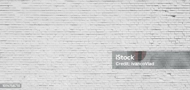 Brick Wall Painted With White Paint Stock Photo - Download Image Now - Brick Wall, White Color, Brick