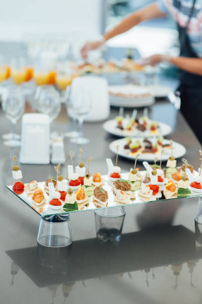 istock Snacks, fish and meat specialities on the buffet. 1014763608