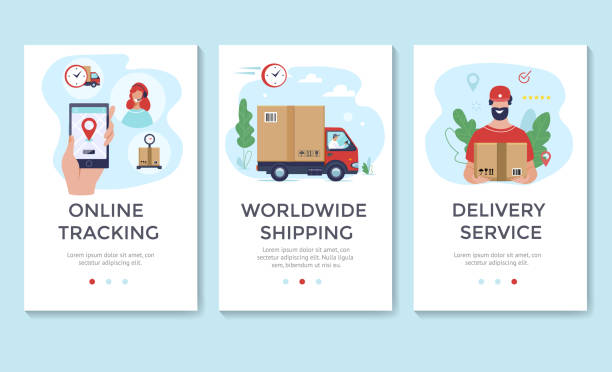 Delivery service banner Delivery service banner, mobile app templates, concept vector illustration flat design missed delivery stock illustrations