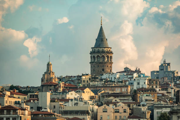 galata tower and old town in istanbul galata tower and old town in istanbul galata tower photos stock pictures, royalty-free photos & images