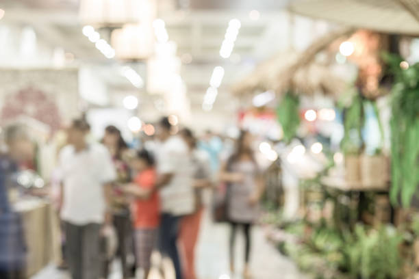 istock Blurred image of street market 1014777656
