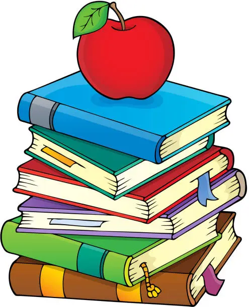 Vector illustration of Stack of books theme image 2