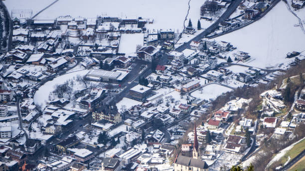 istock Small winter village from above 1014795734