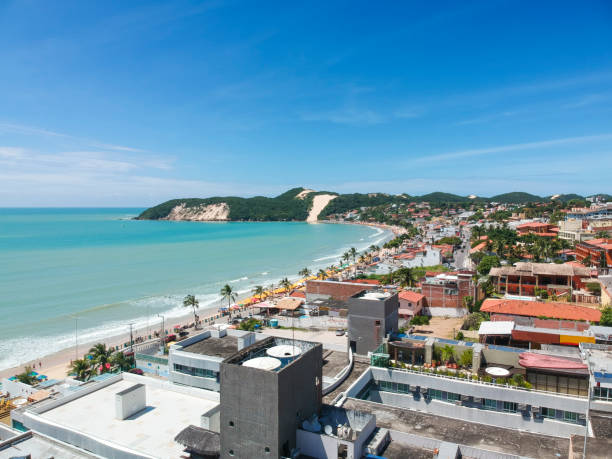 Aerial view of Ponta Negra Beach in Natal, Rio Grande do Norte, Brazil. Aerial view of Ponta Negra Beach in Natal, Rio Grande do Norte, Brazil. natal brazil stock pictures, royalty-free photos & images