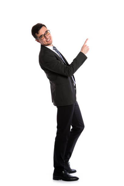 istock Businessman shows on a white background 1014796352