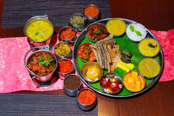 istock Close-up of a Maharashtrian thali or meal 1014801958