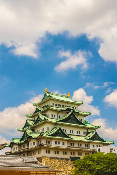 Nagoya castle in Japan during autumn fall seasons. Castle tower of Nagoya castle in Japan.was built in the beginning of the Edo Period.