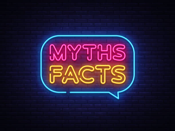 Myths Facts Neon Text Vector. Myths Facts neon sign, design template, modern trend design, night neon signboard, night bright advertising, light banner, light art. Vector illustration Myths Facts Neon Text Vector. Myths Facts neon sign, design template, modern trend design, night neon signboard, night bright advertising, light banner, light art. Vector illustration. falsehood stock illustrations