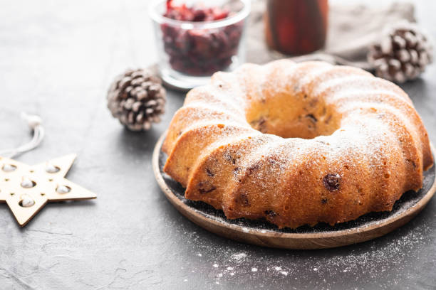 istock Christmas cake with hristmas decorated. Copy space. Christmas concept. 1014807236