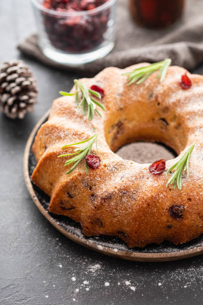 istock Christmas cake with hristmas decorated. Copy space. Christmas concept. 1014807356