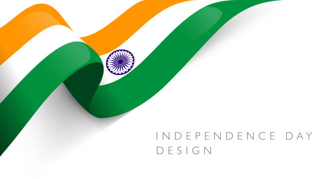 индийский флаг глянцевый - indian flag stock illustrations