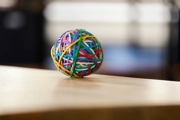 sfera elastica - flexibility rubber rubber band tangled foto e immagini stock