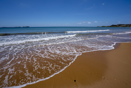 Xi Beach in Kefalonia Island Greece on sunny day