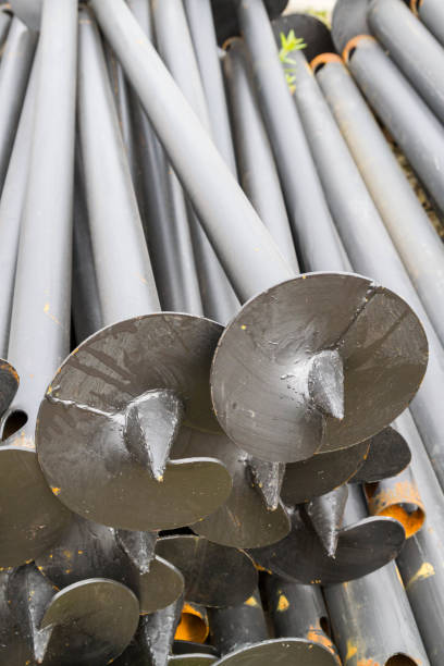 istock Construction material piles for building foundations for houses 1014822144