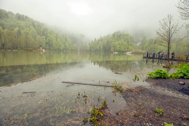 istock Foggy weather is also seen in the Karagol (Borcka, Artvin, Turkey). 1014824726