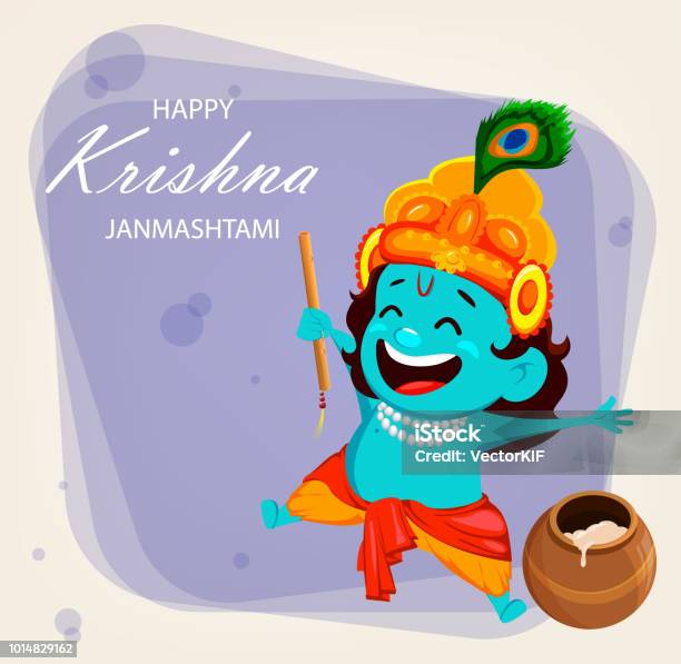 Funny Cartoon Character Lord Krishna Stock Illustration - Download Image  Now - Ancient, Avatar, Cartoon - iStock