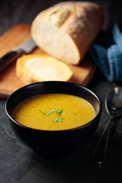 istock Healthy butternut squash,red lentils and coriander soup 1014838614