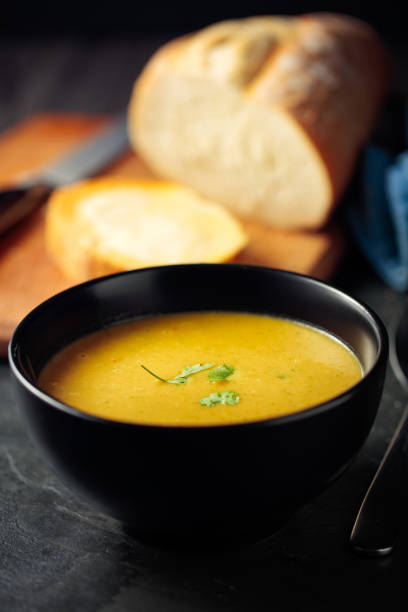 istock Healthy butternut squash,red lentils and coriander soup 1014838626