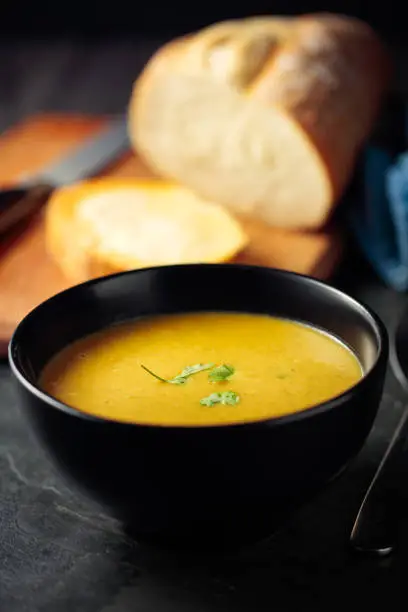 Photo of Healthy butternut squash,red lentils and coriander soup