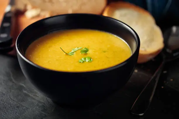 Photo of Healthy butternut squash,red lentils and coriander soup