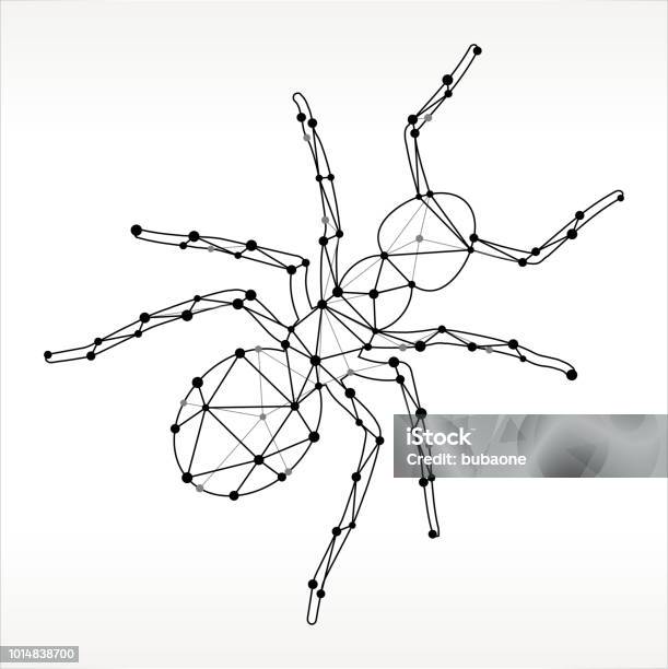 Ants Triangle Node Black And White Pattern Stock Illustration - Download Image Now - Ant, Insect, Black And White